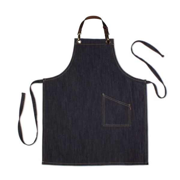 County Classic - Denim Long Bib Apron - Leather Halter - Premium Thumbnail