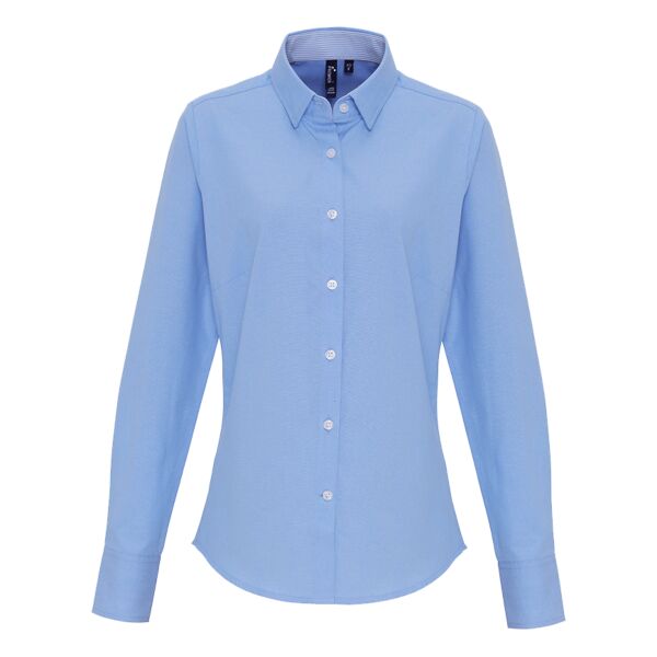 Premier Ladies Long Sleeve Striped Oxford Shirt Thumbnail